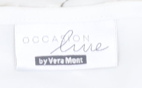 Vera Mont Women Ivory Floral Blouse Size 14