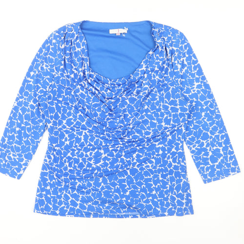 Jasper Conran Women's Blue 3/4 Sleeve Blouse Size 14