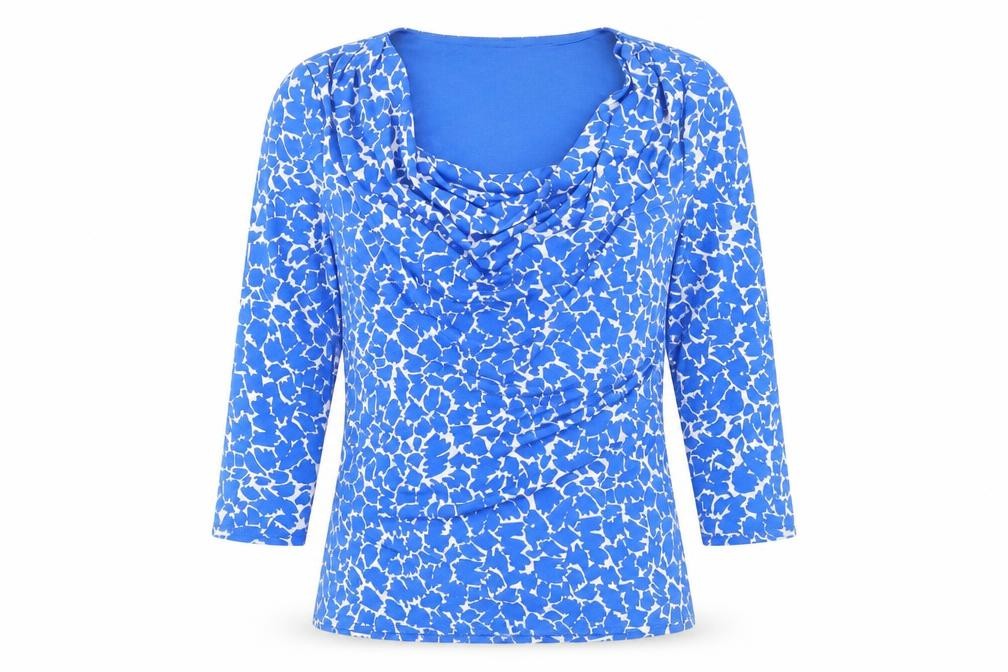 Front view of Jasper Conran Women's Blue 3/4 Sleeve Blouse, size 14