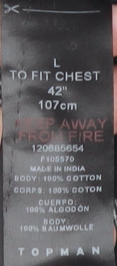 Topman Men's Black Plaid Button-Up Shirt, Size L