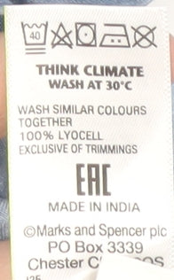 Marks and Spencer Women's Blue Ruffle Blouse, Size 14