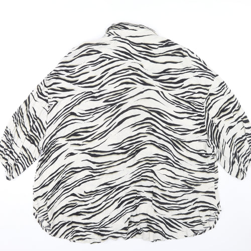 Next Women's Multicoloured Zebra Print Button-Up 3/4 Sleeve Blouse