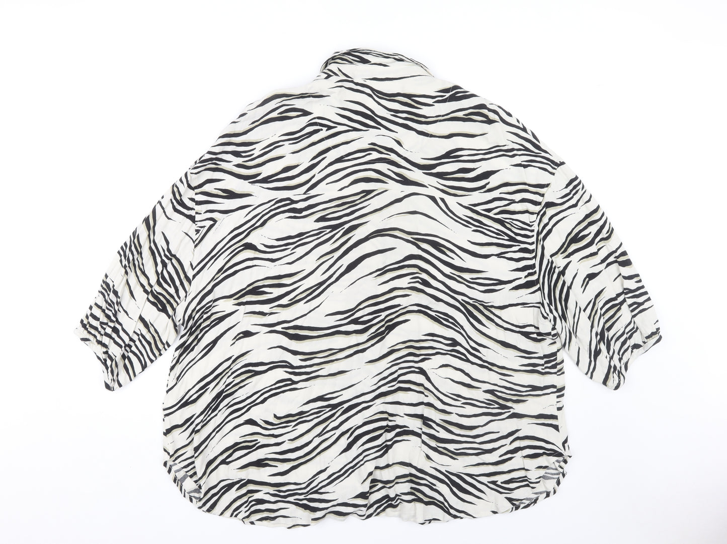 Next Women's Multicoloured Zebra Print Button-Up 3/4 Sleeve Blouse