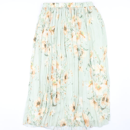 H&M Women's Floral Pleated Midi Skirt, Size S
