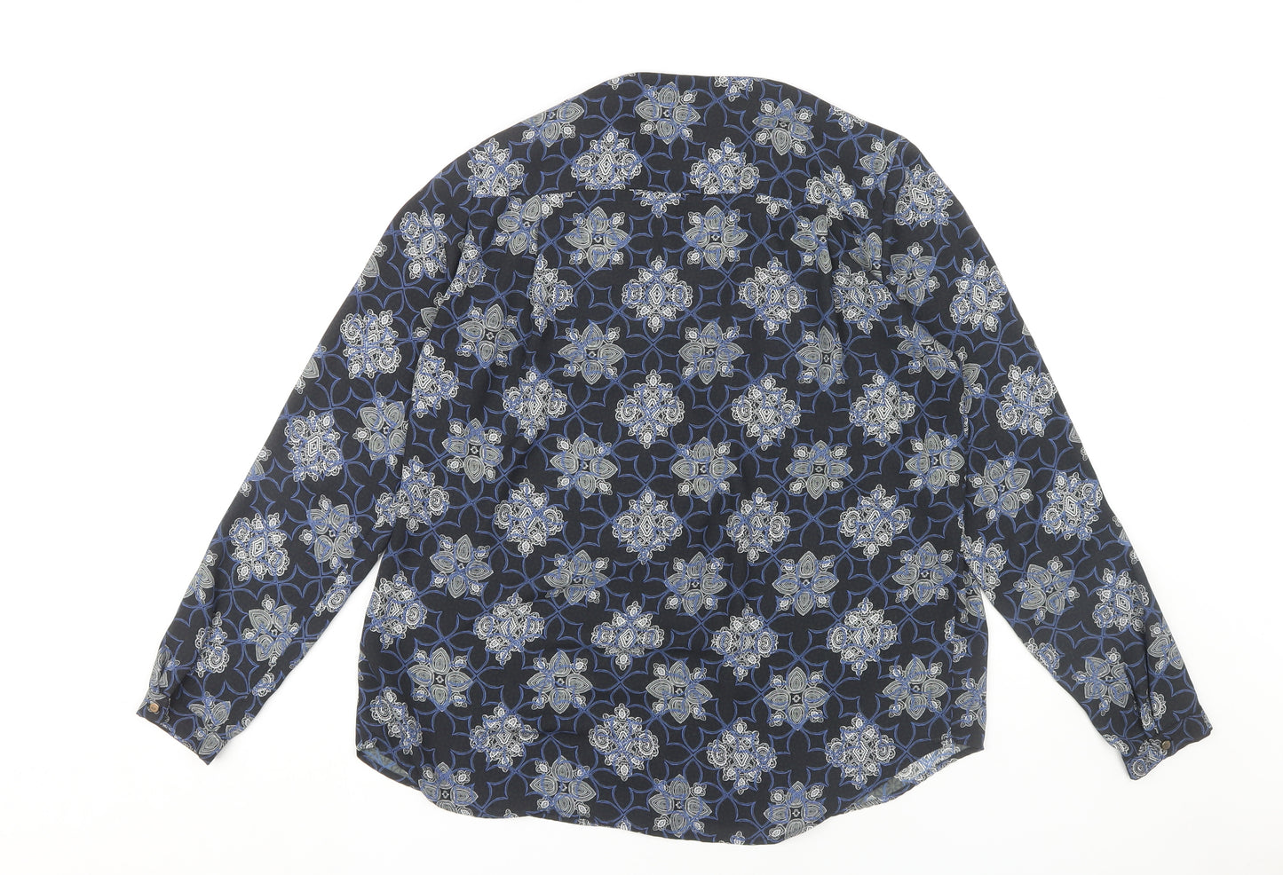 Marks and Spencer Women's Blue Floral Blouse, Size 10