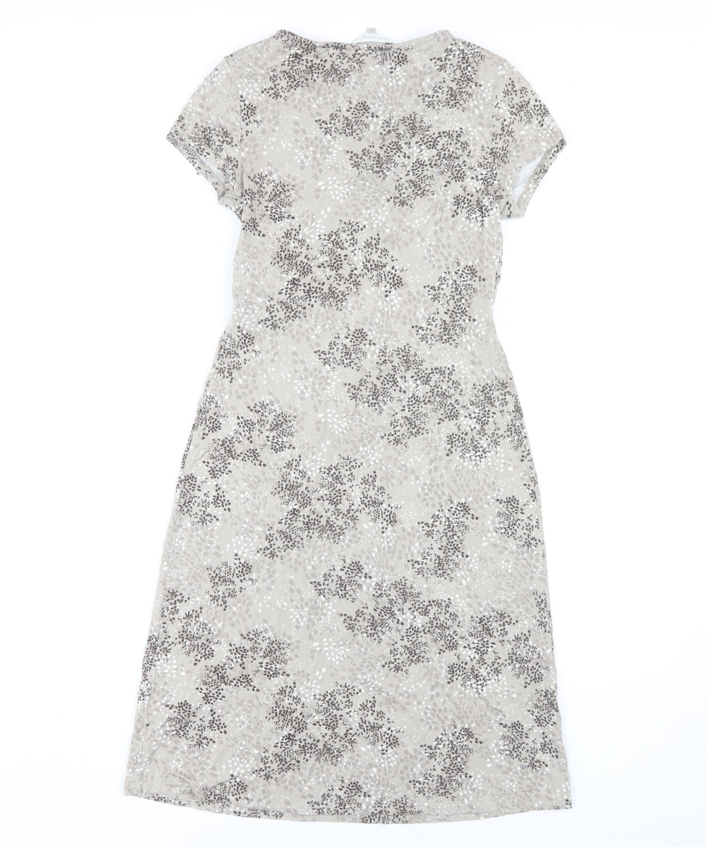 Rocha John Rocha Women's Beige Floral Wrap Dress Size 8