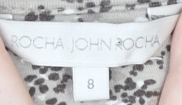 Rocha John Rocha Women's Beige Floral Wrap Dress Size 8