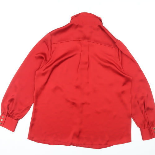 Debenhams Women's Red Blouse Size 16, Button Accents