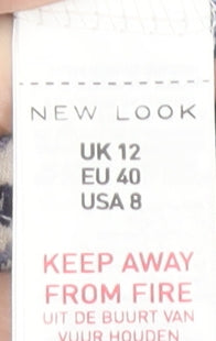 New Look Women's Geometric Pencil Skirt, Size 12, Black/Ivory