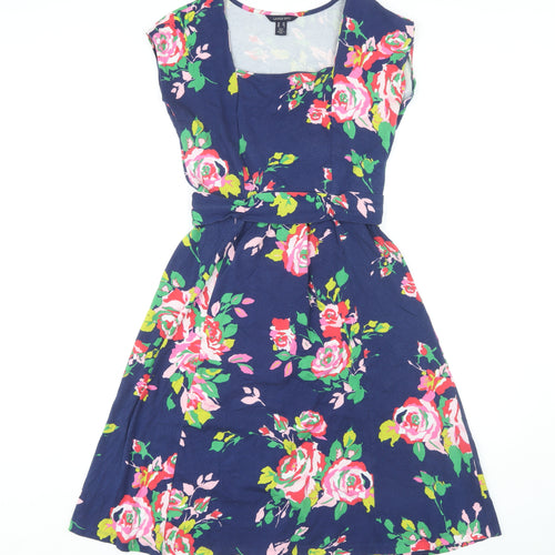 Lands' End Women's Multicoloured Floral XS Dress