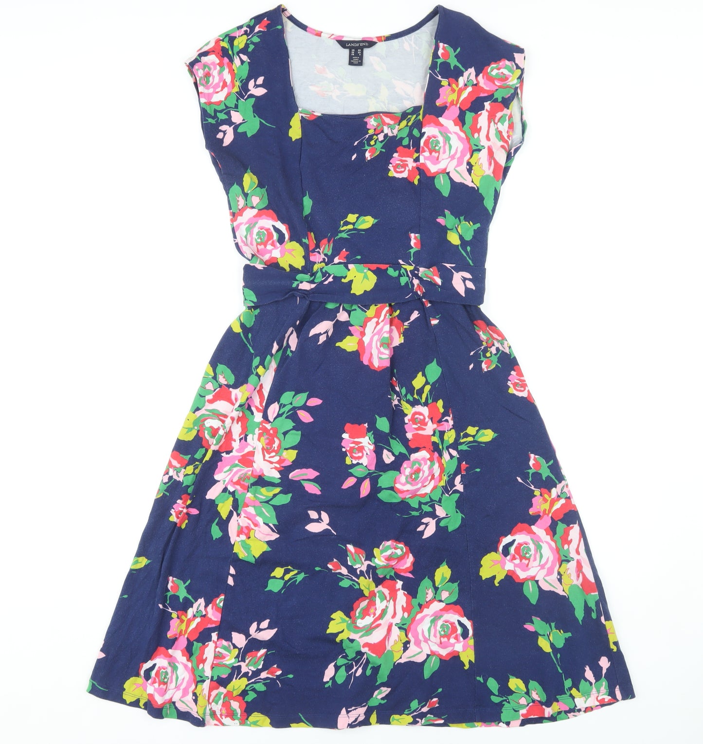 Lands' End Women's Multicoloured Floral XS Dress