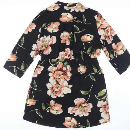 Izabel London Floral Knee-Length Dress, Size 16, Multicoloured