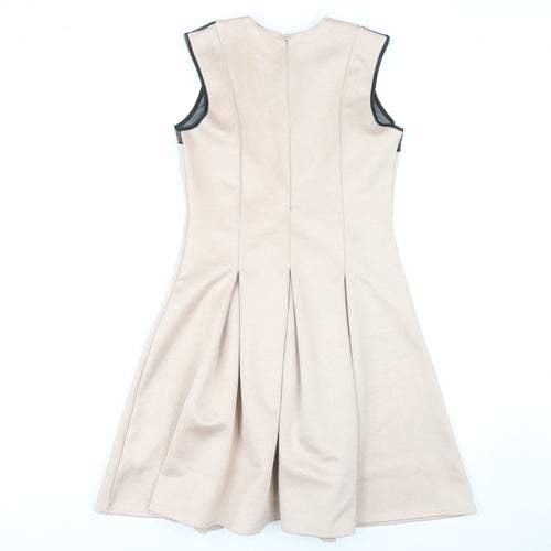 Next Women's Beige Fit & Flare Dress Size 12
