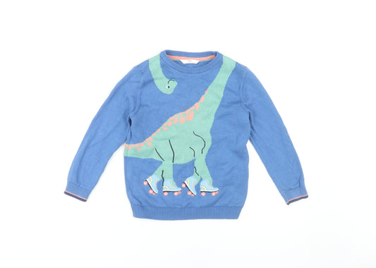 Marks and Spencer Boys Blue Dinosaur Jumper, 5-6 Years, Pullover