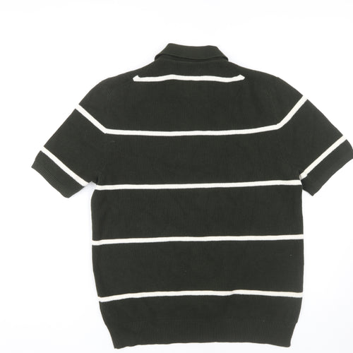 Marks and Spencer Men’s Green Striped Polo Shirt M
