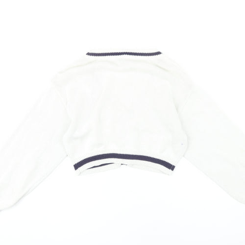 H&M Women's White Cable-Knit Cardigan V-Neck S