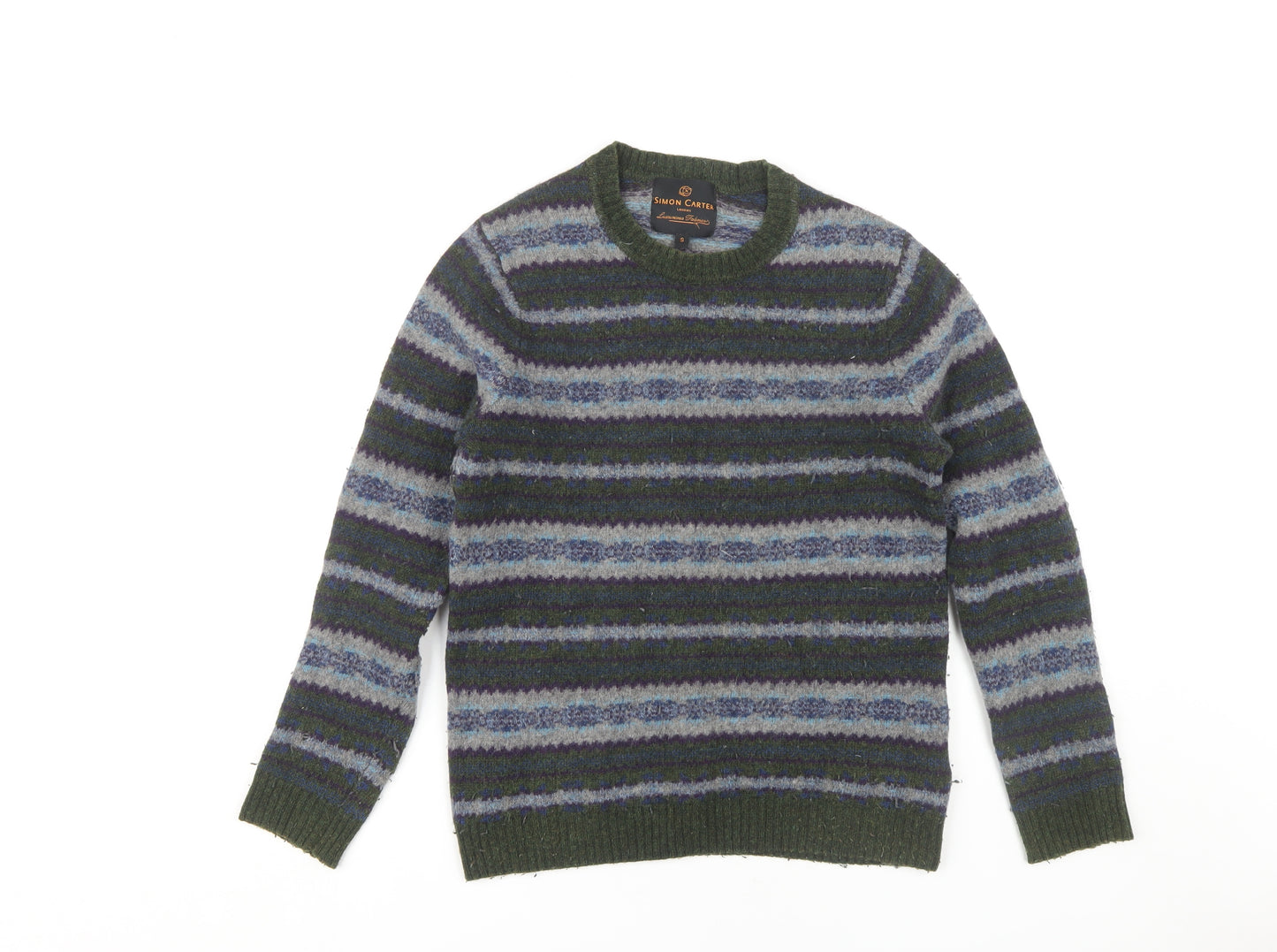 Simon Carter Men's Multicoloured S Striped Pullover Jumper