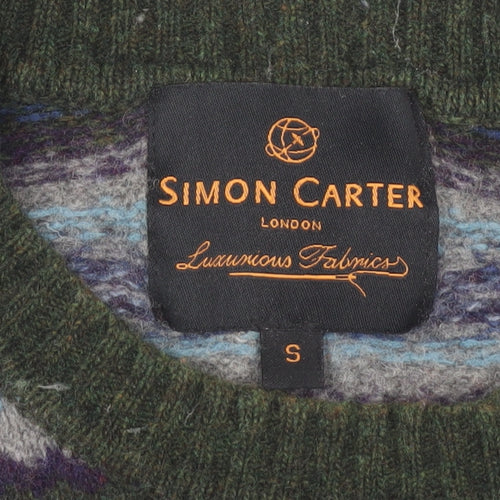Simon Carter Men's Multicoloured S Striped Pullover Jumper