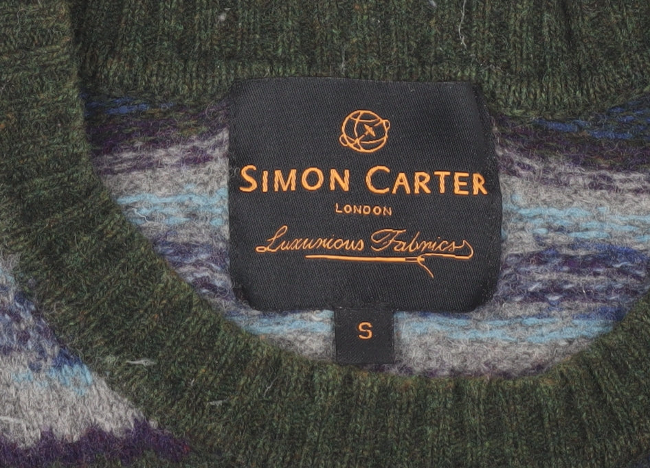 Simon Carter Men's Multicoloured S Striped Pullover Jumper