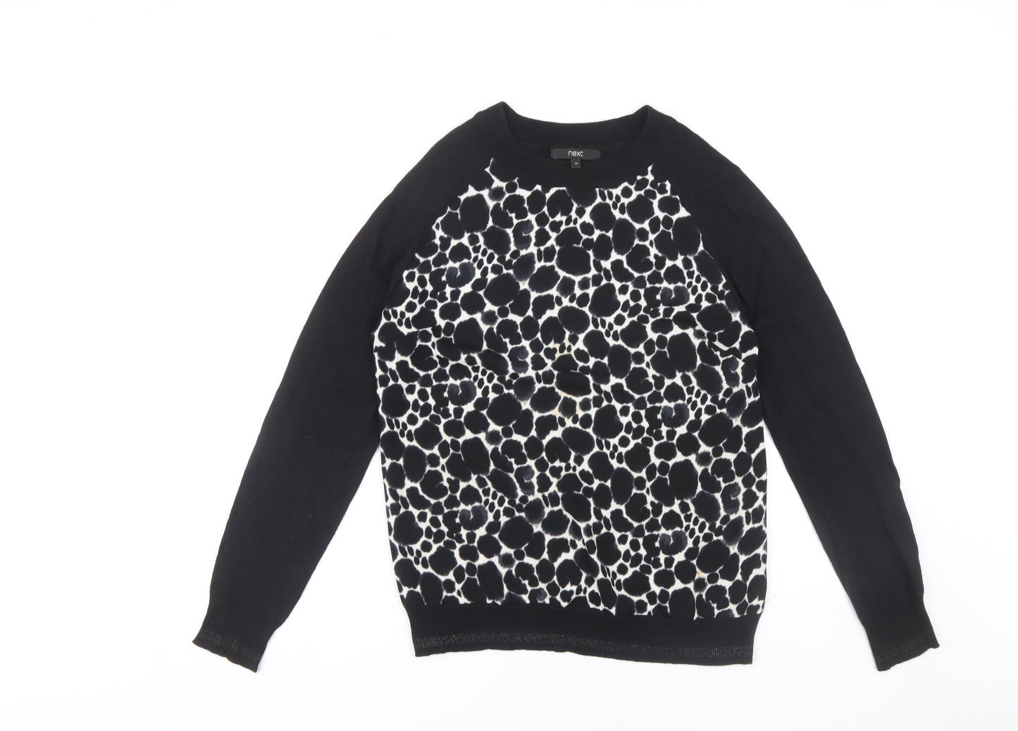Next Women's Black Animal Print Jumper, Size 10