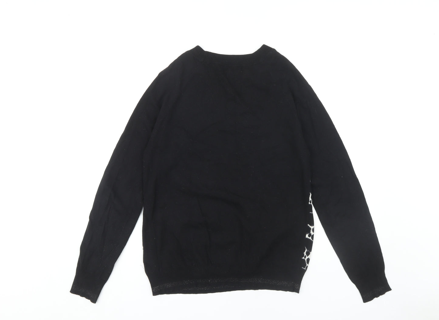 Next Women's Black Animal Print Jumper, Size 10