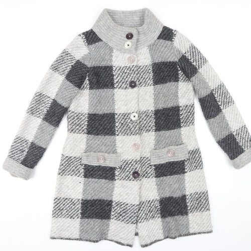 Marks and Spencer Women's Grey Check Long Coat Size L