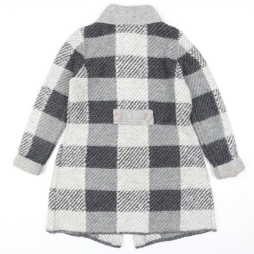 Marks and Spencer Women's Grey Check Long Coat Size L