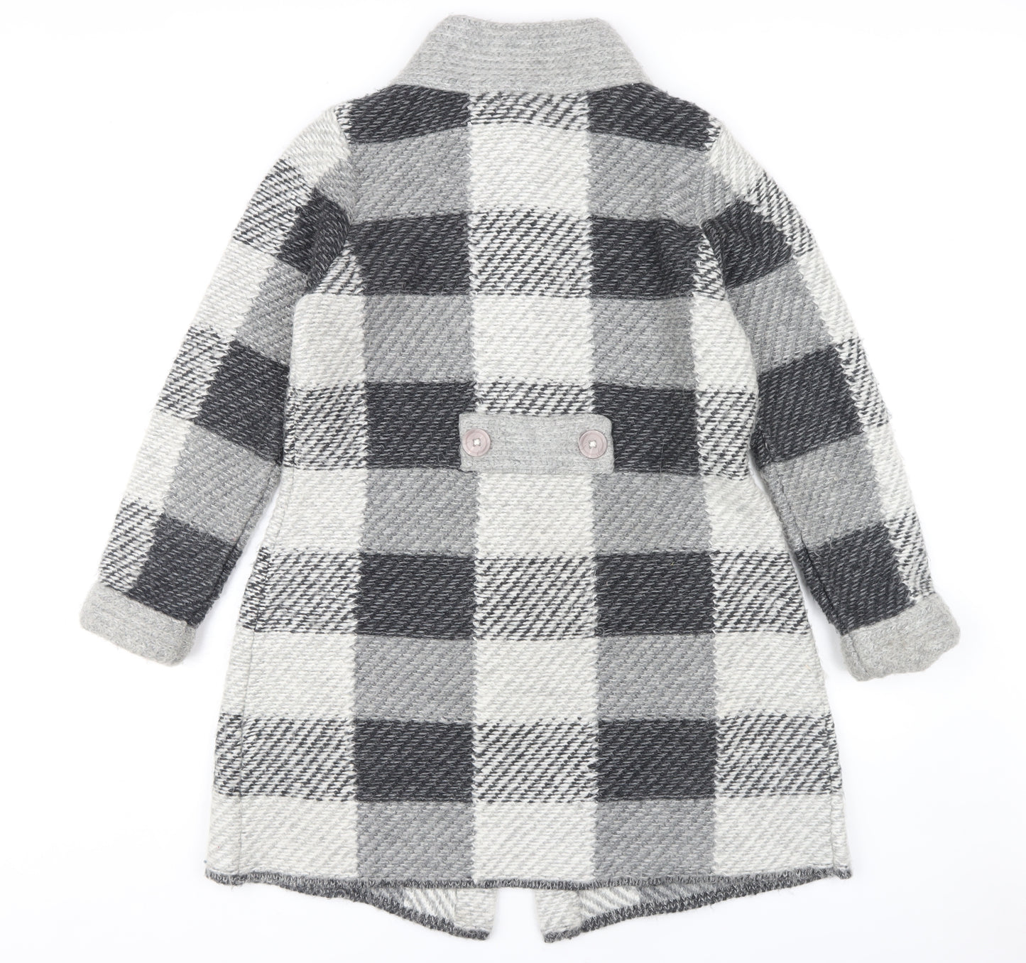 Marks and Spencer Women's Grey Check Long Coat Size L