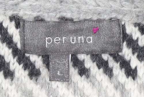 Marks and Spencer Women's Grey Check Long Coat Size L