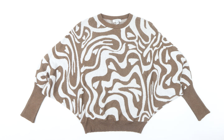 Wild Flower Women's Brown Geometric Jumper M/L