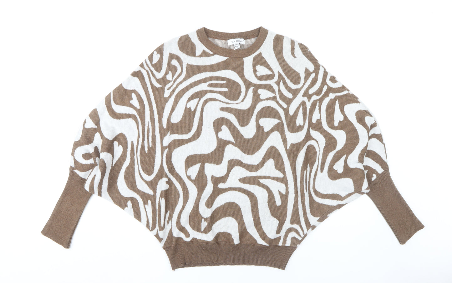Wild Flower Women's Brown Geometric Jumper M/L