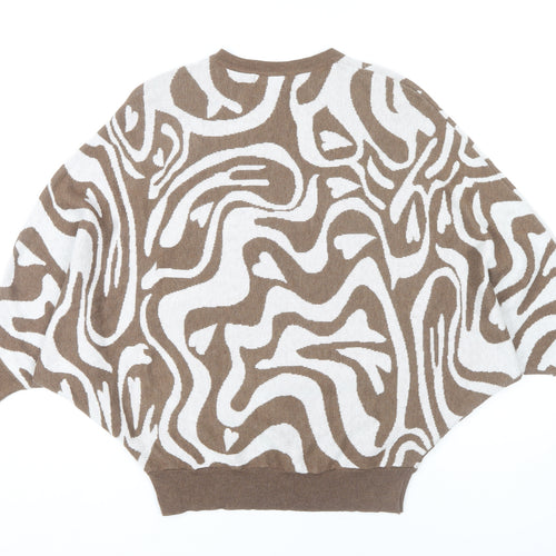 Wild Flower Women's Brown Geometric Jumper M/L