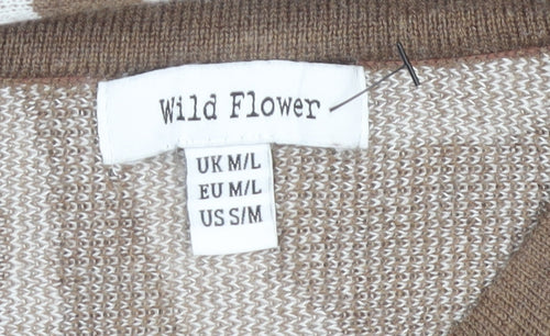 Wild Flower Women's Brown Geometric Jumper M/L