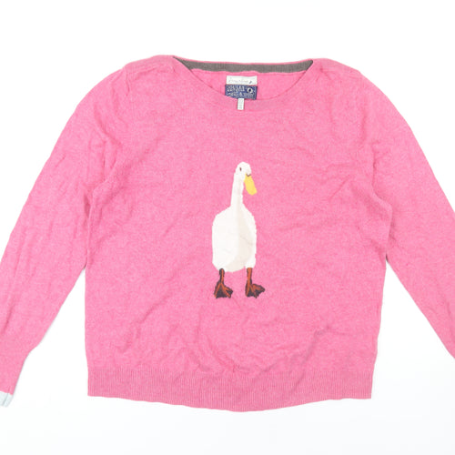 Joules Women's Pink Duck Pullover Jumper, Size 16