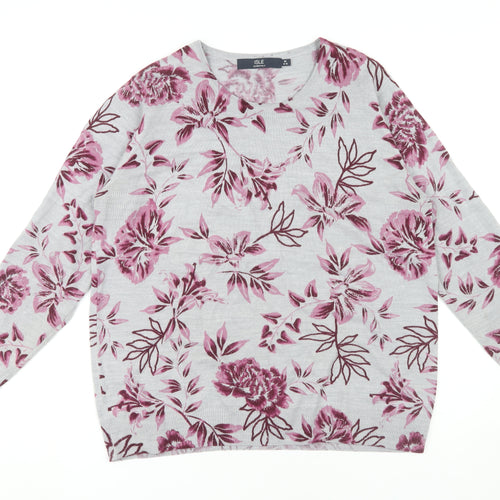 Isle Women's Multicoloured Floral Pullover Jumper M