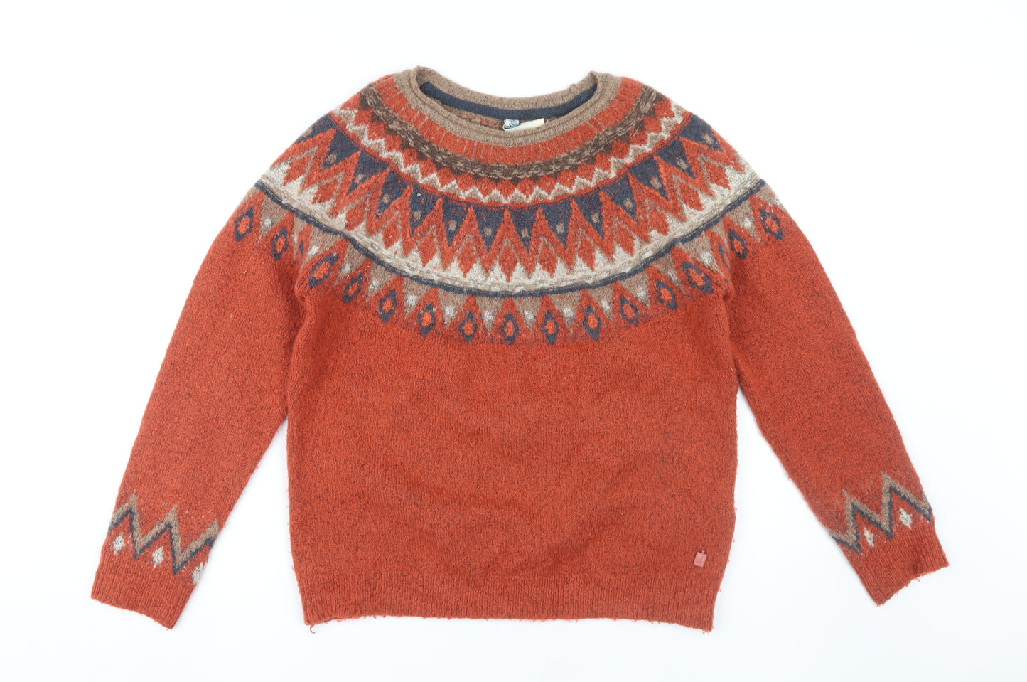 Weird Fish Women's Red Pullover, Size 12, Fair Isle