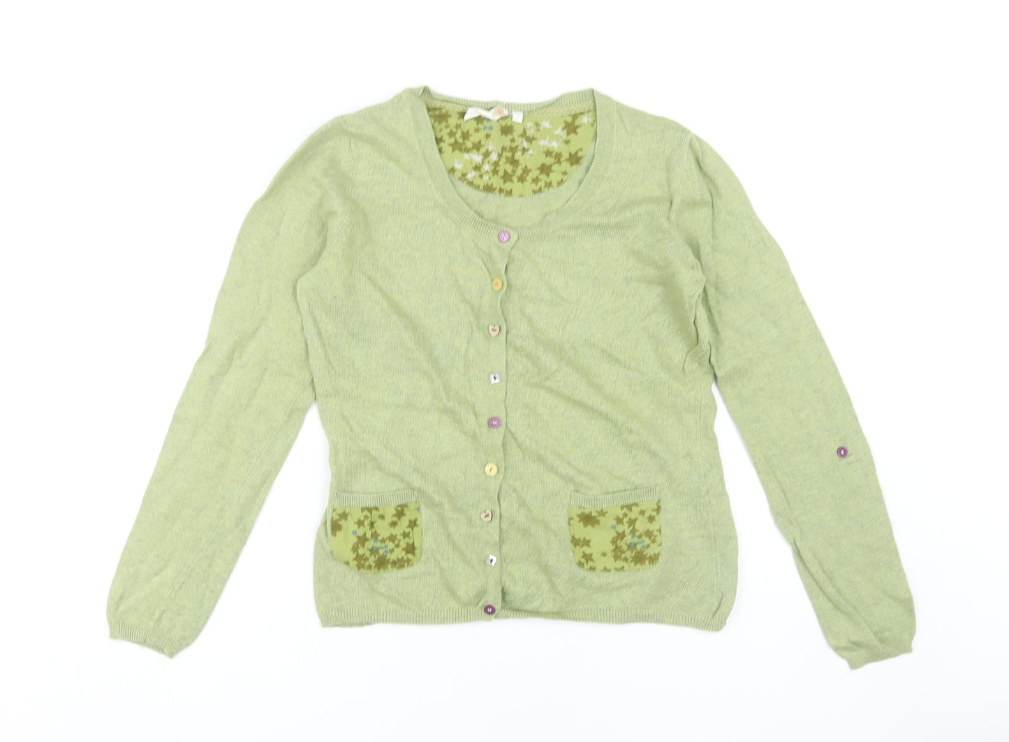 White Stuff Women’s Green Cardigan, Size 12, Cotton Blend