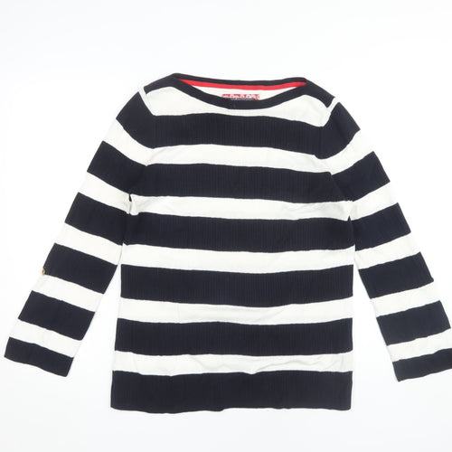 Maine Women's Black Striped Pullover Jumper Size 14