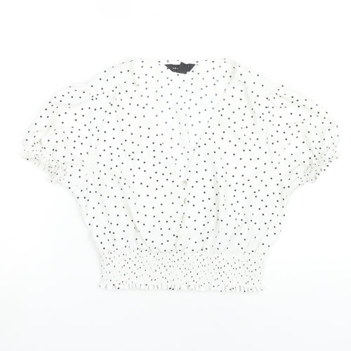New Look Women’s Polka Dot Cropped Blouse - Size 12