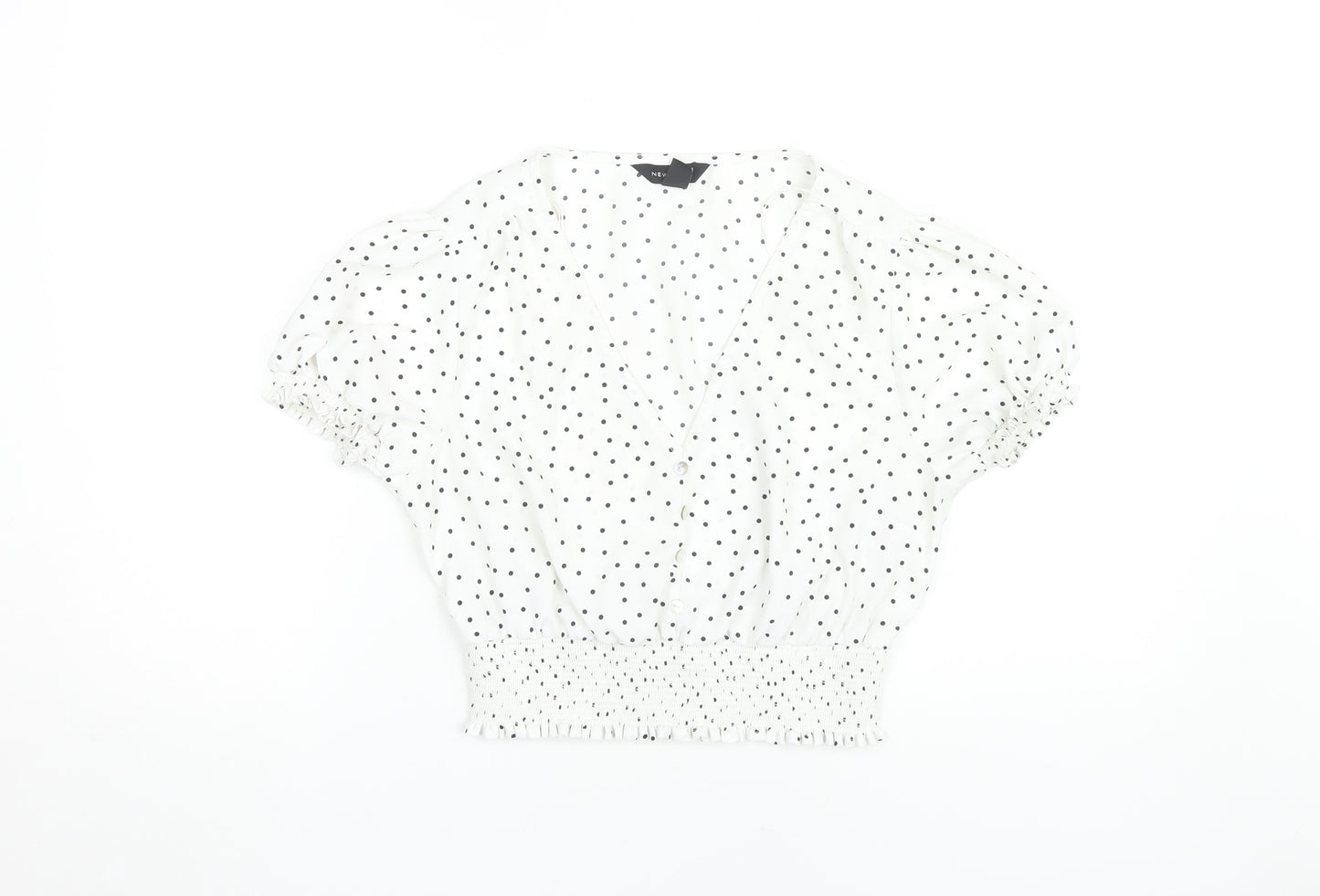 New Look Women’s Polka Dot Cropped Blouse - Size 12