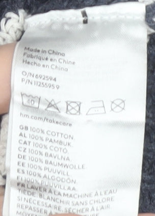 H&M Unisex Striped Pullover Jumper, Grey/White, 6-9 Months