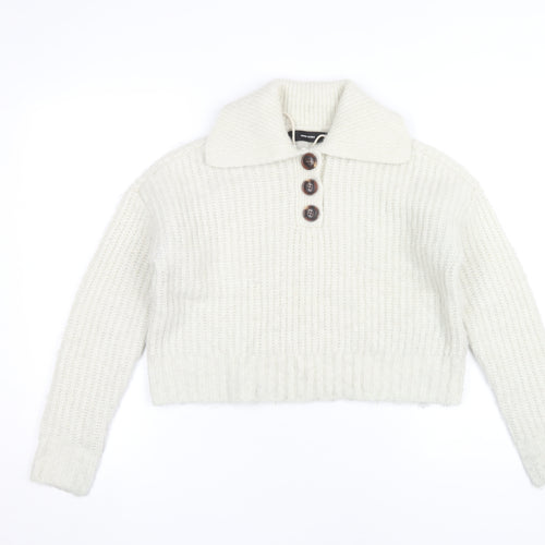 Vero Moda Women's Ivory Henley Knit Jumper XS