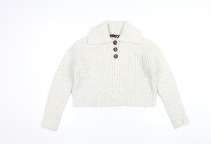 Vero Moda Women's Ivory Henley Knit Jumper XS