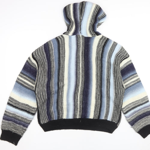 Urban Outfitters Multicoloured Chunky Knit Hooded Pullover L