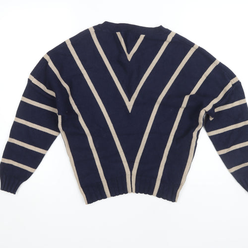 Apricot Women's Blue Striped V-Neck Pullover Jumper