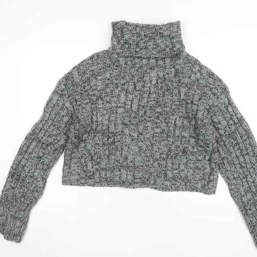 Urban Outfitters Women's Grey Roll Neck Pullover Jumper L