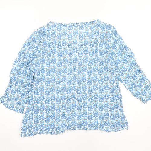 Seasalt Cornwall Women's Blue Floral Blouse, Size 14