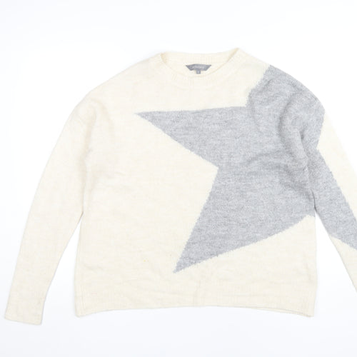 Principles Women's Ivory Geometric Pullover Jumper, Size 8