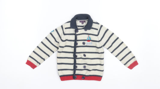 Sergent Major Boys Blue Striped Cardigan, 2 Years, Nautical Style