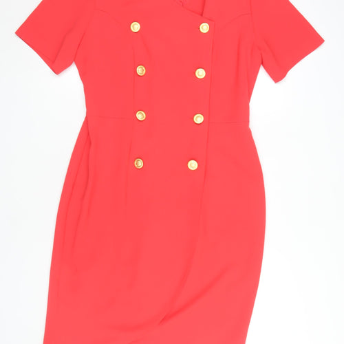 Elinette Design Women's Red Size 12 Shift Dress